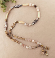 Load image into Gallery viewer, Bohemian Inspired Batik Bone and Gemstone Necklace