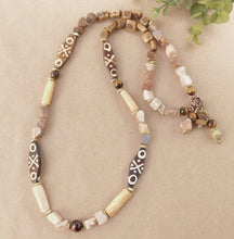 Load image into Gallery viewer, Bohemian Inspired Batik Bone and Gemstone Necklace