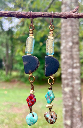 Mixed Media Dangling Earrings