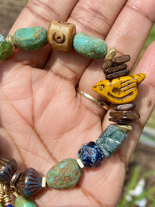 Orange Mystic Chirp Mixed Media Bracelet