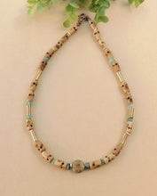 Load image into Gallery viewer, Unique Skull Necklace with Roman Glass and Brass Beads