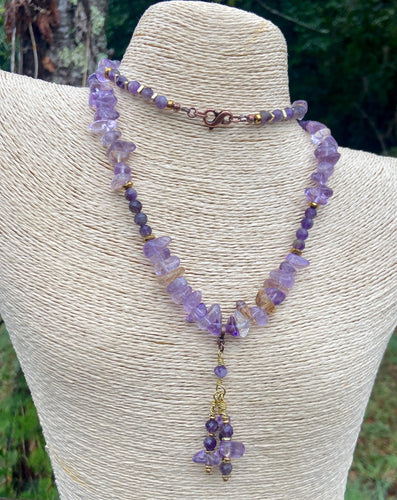 Amethyst and Ametrine Gemstone Necklace