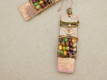 Load image into Gallery viewer, Picasso Czech Hammered Copper Earrings