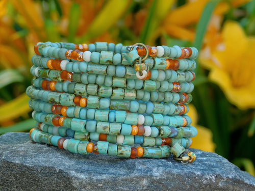 Turquoise and Fall Harvest Picasso Bangle